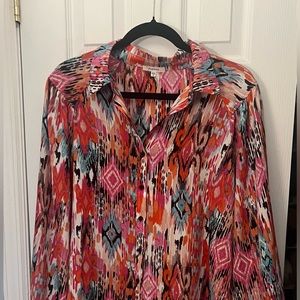 Multi color Pleione blouse - Ikat Pattern